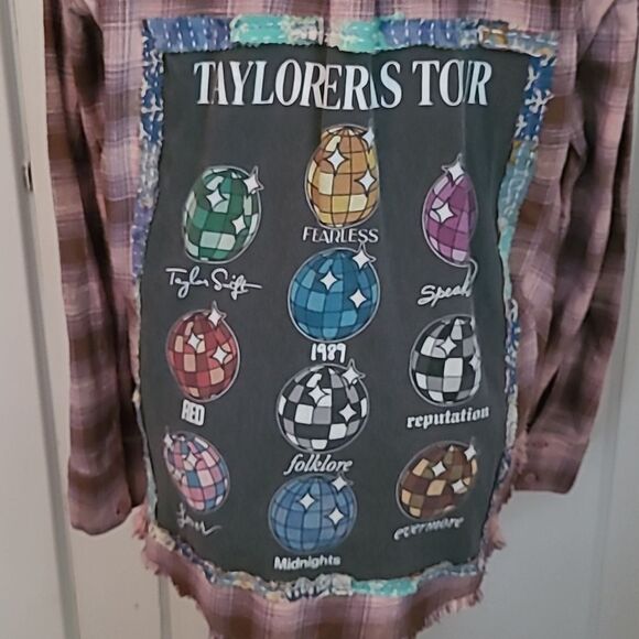 Handmade Vintage Upcycled Kantha & Flannel Shacket - TAYLOR ERAS TOUR - Picture 4 of 11